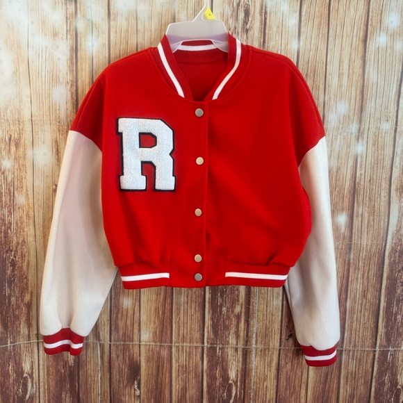 Shein Women’s Crop Varsity Baseball Bomber Jacket Vintage Y2k Streetwear Size L - Picture 7 of 16